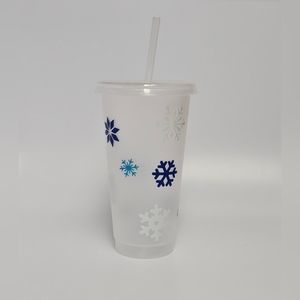 24oz Snowflake plastic cup